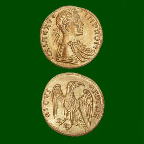 Riproduzione in ceramica moneta Augustale di Federico II